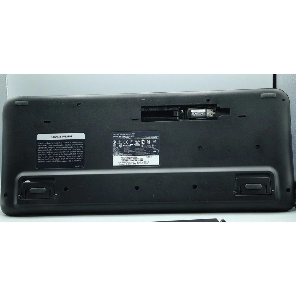 Microsoft Wireless Keyboard 2000 Model 1477 Black AES Encryption USB Receiver